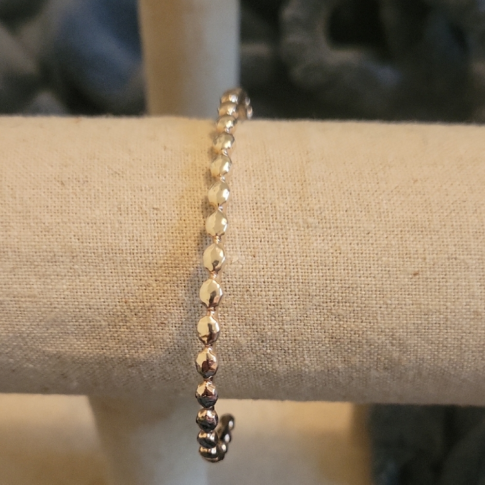 Elegant Silver Beaded Bracelet Netta Cuff